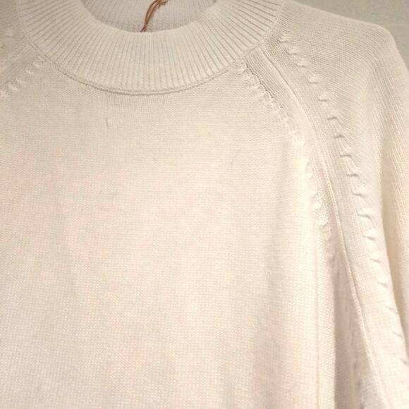Quince NWT Ivory 100% Organic Cotton Mock Neck Minimalist Classic Sweater, Sz L - Picture 4 of 9